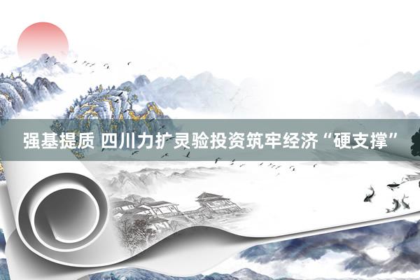 强基提质 四川力扩灵验投资筑牢经济“硬支撑”