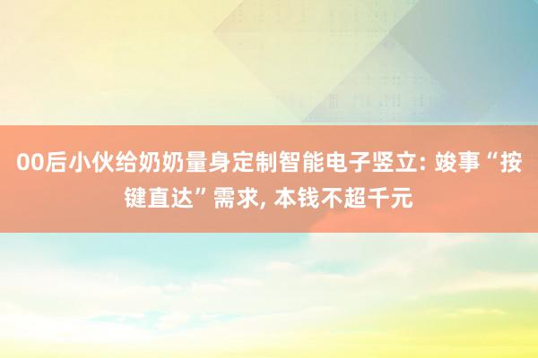 00后小伙给奶奶量身定制智能电子竖立: 竣事“按键直达”需求, 本钱不超千元